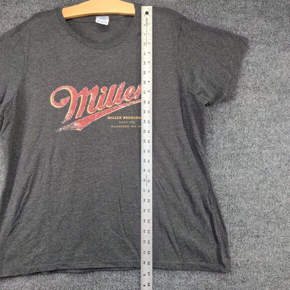 Port & Company Women's Miller Brewing Co Graphic T-Shirt Gray XXL Logo - Picture 11 of 13